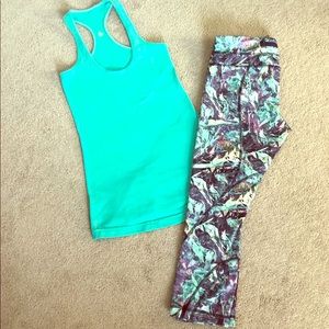 Lululemon capris and tank set size 6